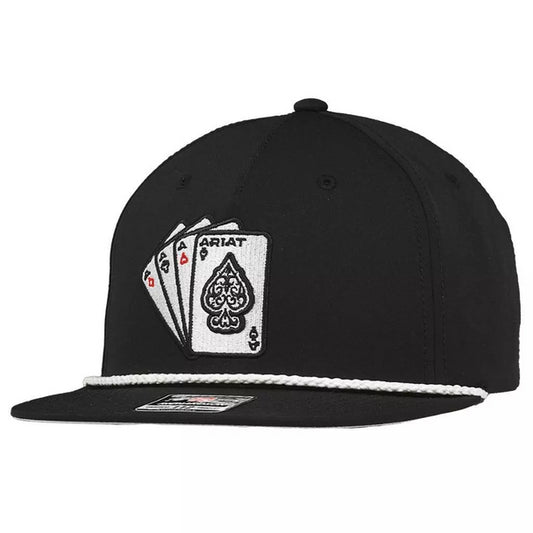 ARIAT EMBROIDERED BLACK PLAYING CARD - HATS CAP