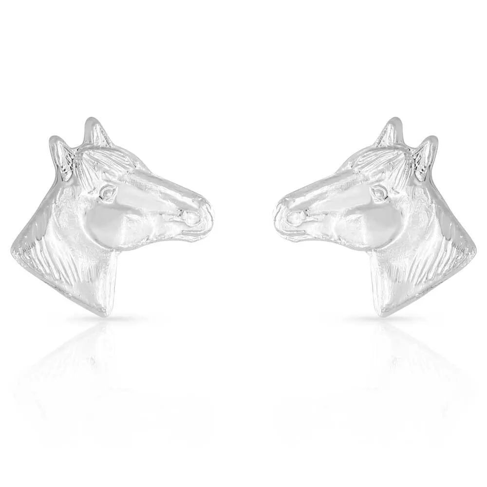 Little Silver Horse Head Earrings