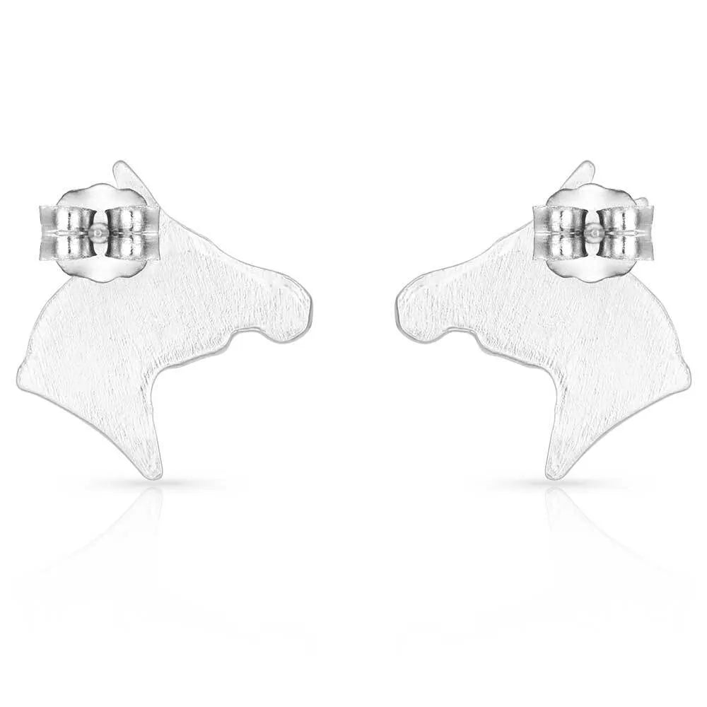 Little Silver Horse Head Earrings