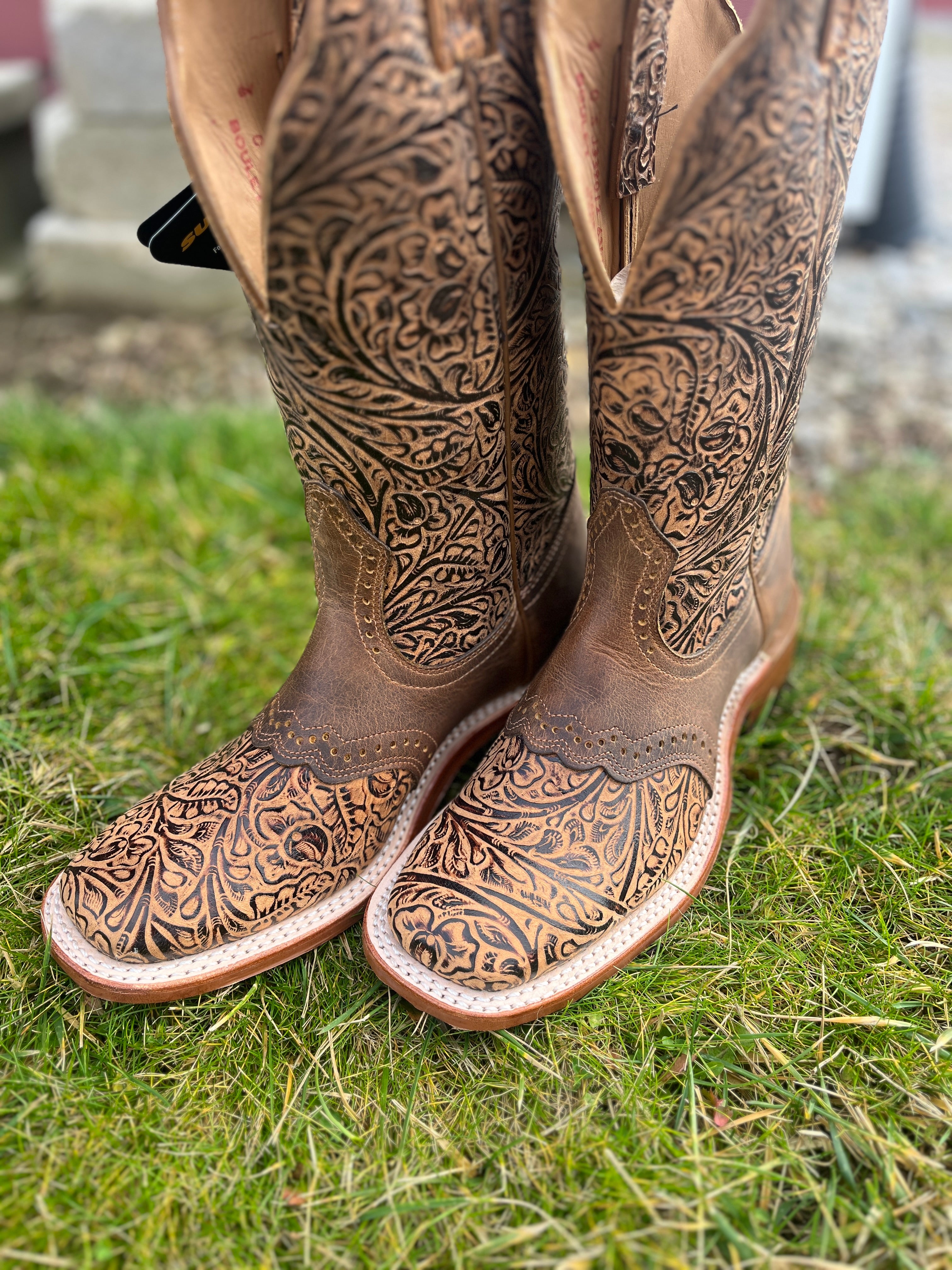 Tooled cowboy clearance boots