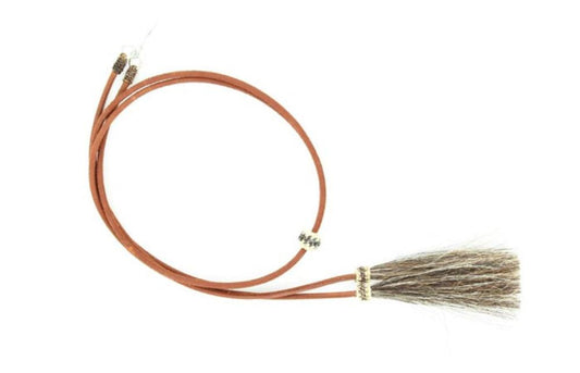 Genuine Leather Stampede Strings with Horsehair Tassels