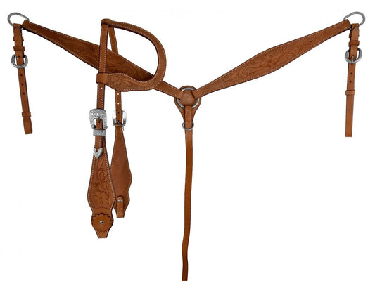 Leather Ear Headstall Bridle Breast Collar Reins