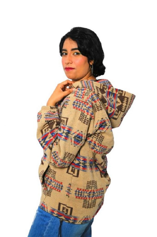 Women's Nativo Fleece Aztec Beige Hoodie