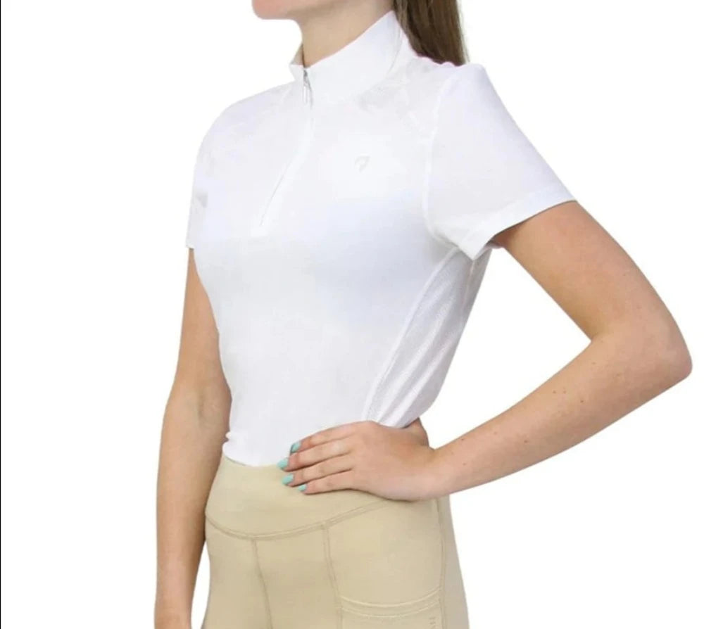 Child's White Microfiber English Shirt w/ Front zipper