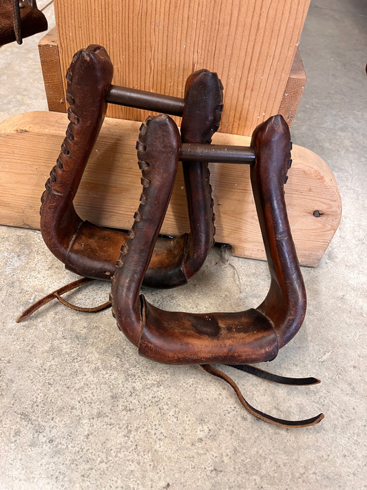 Used Leather Wrapped Stirrups