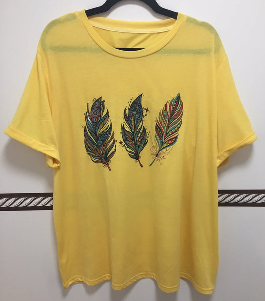 SALE Women's Western Feather Graphic Print Shirt