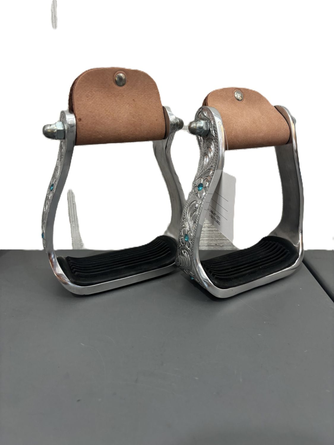 Challenger Western Stirrups Blue Stones
