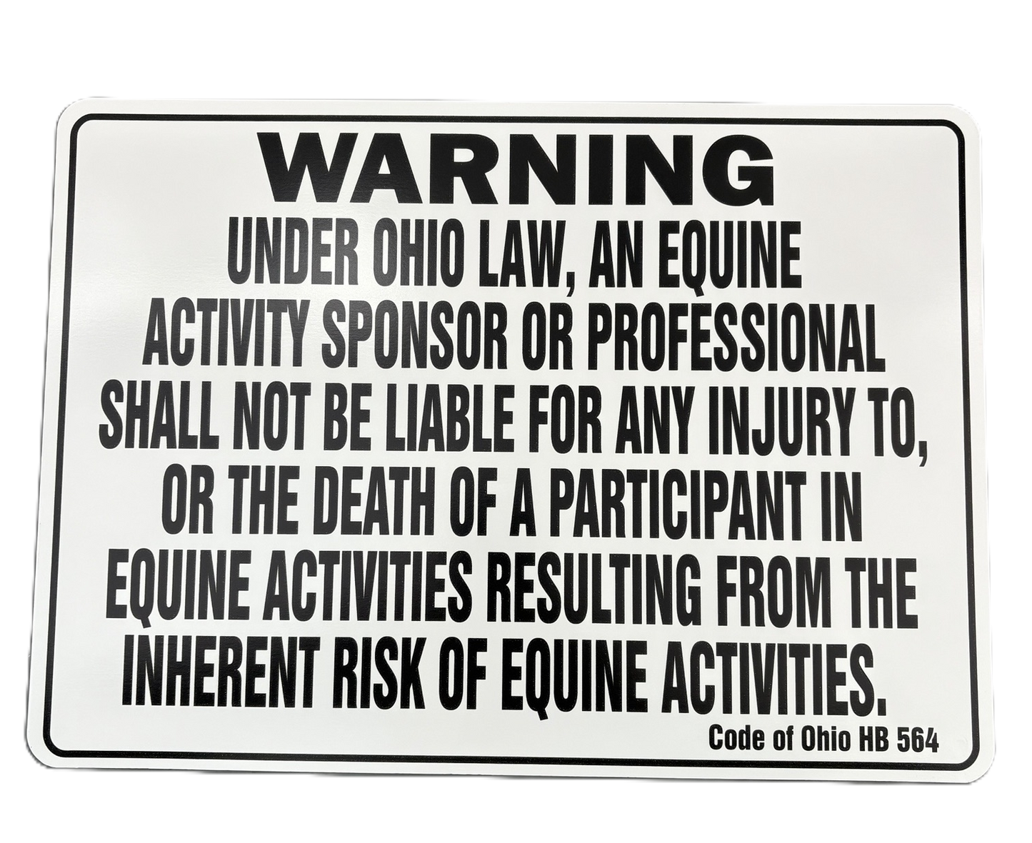 Ohio Equine Liability Signs