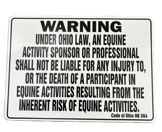 Ohio Equine Liability Signs