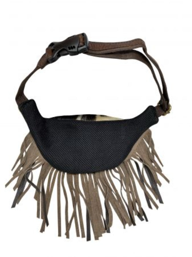 Leather Fanny Pack w/ Hair on Cowhide & Fringe