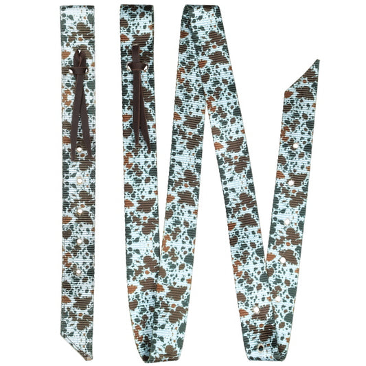 Showman Powder Blue Longhorn Nylon Tie Strap and Off Billet Set