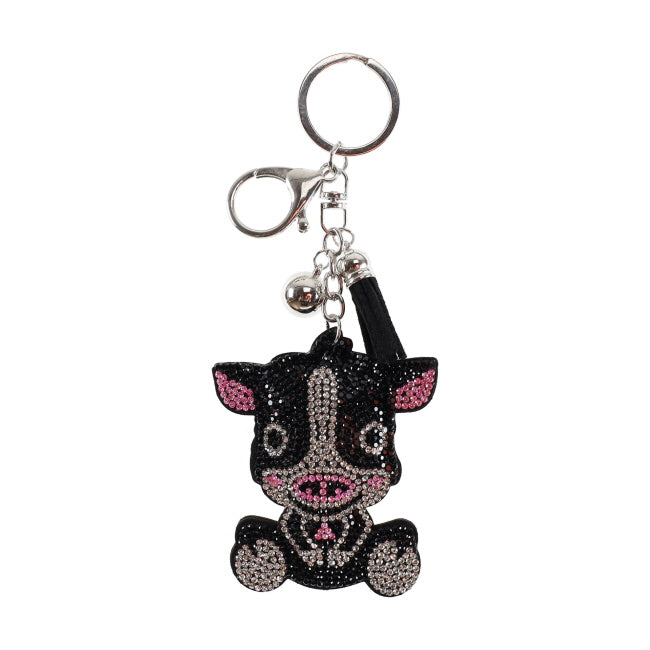 Bling Rhinestone Keychain - Glittering Cow