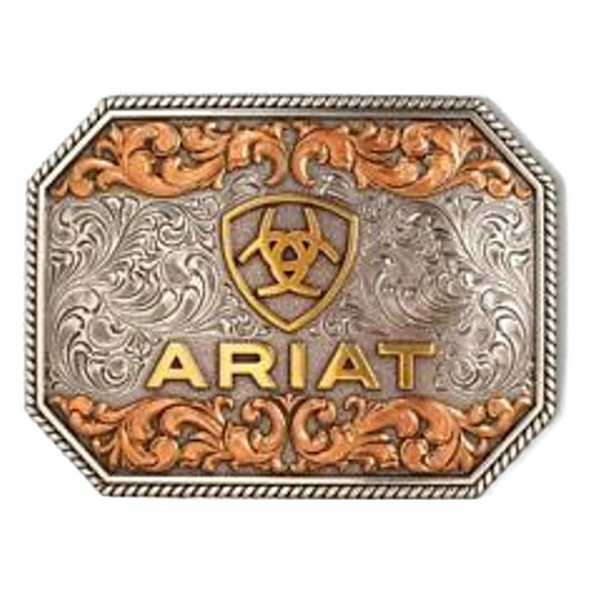 Ariat Tri-Tone Raised Logo Belt Buckle