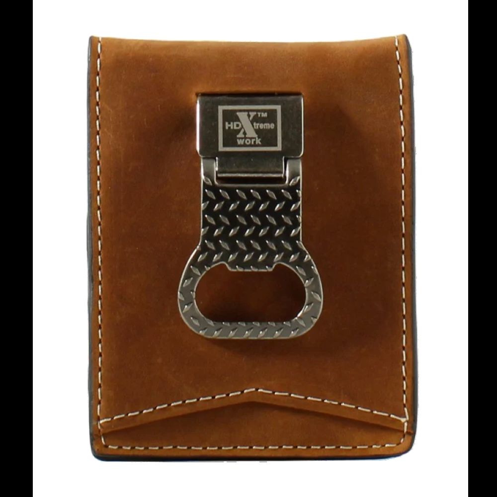 Nocona HDX Men's Bifold Money Clip Brown Leather Wallet