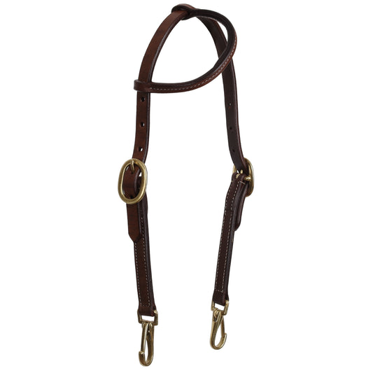Argentina Leather 1 Ear Headstall w/ Snaps - Lg Pony