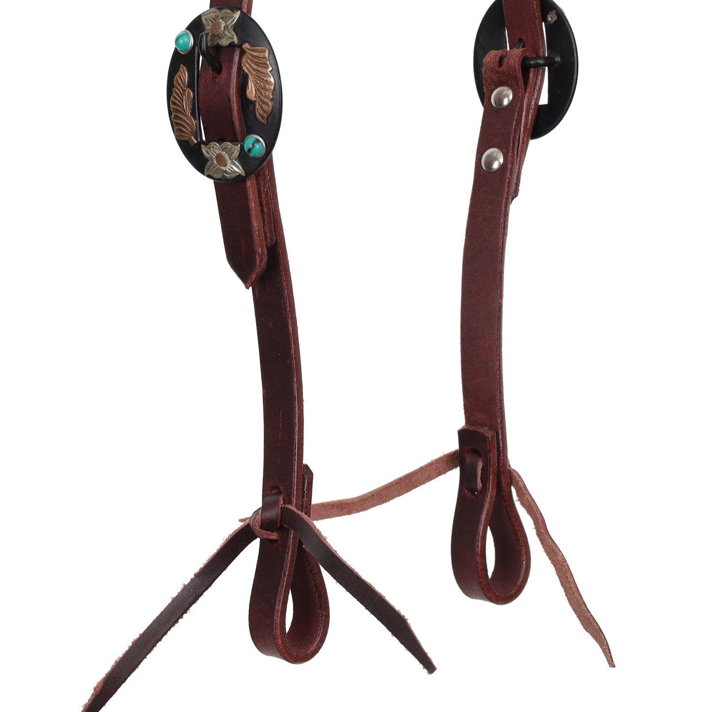 Western Argentina Cow Leather 1 Ear Headstall - Large Pony / Cob