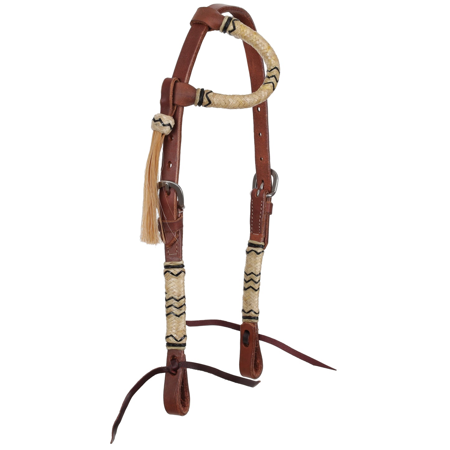 Rawhide Argentina Leather 1 Ear Headstall - Lg Pony / Cob