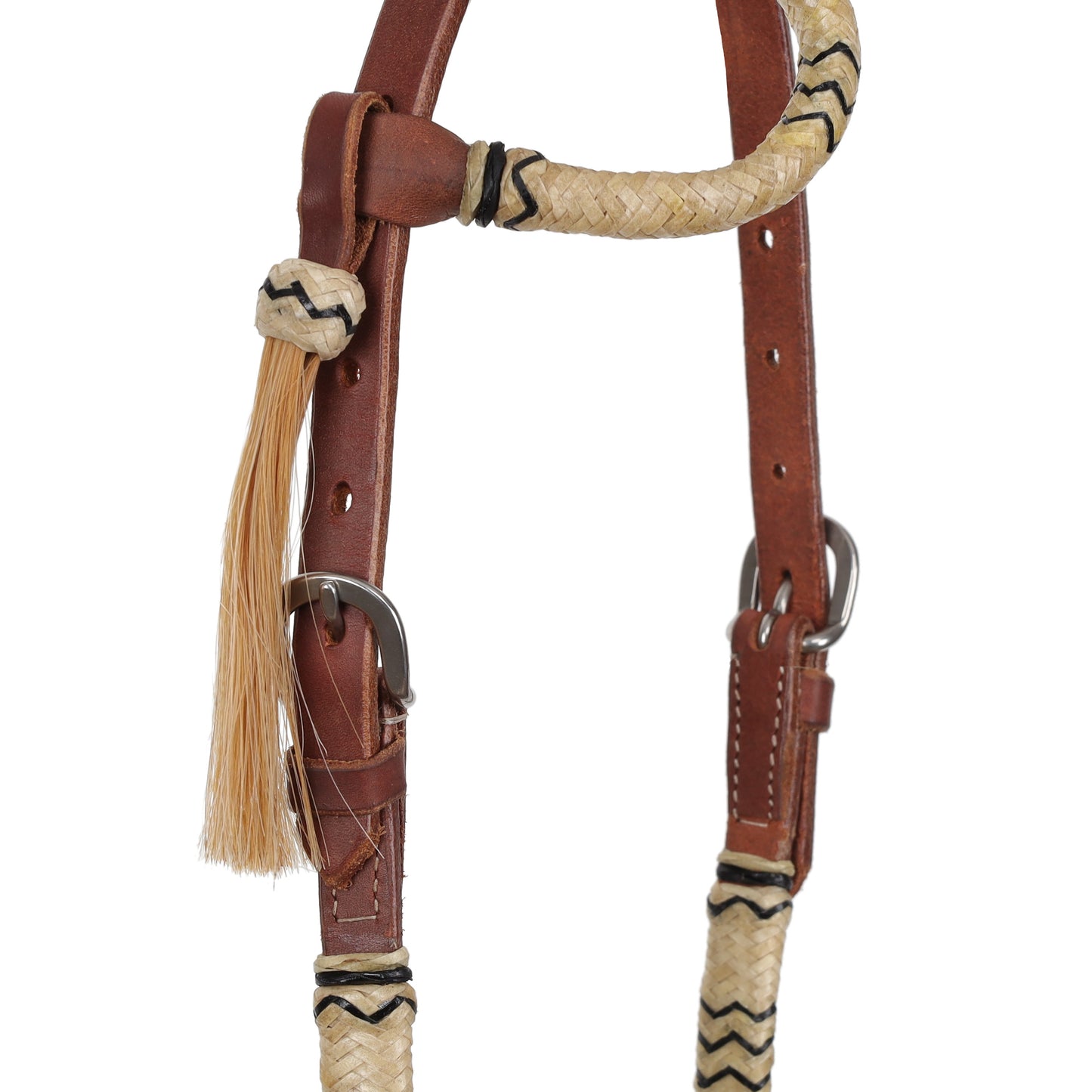 Rawhide Argentina Leather 1 Ear Headstall - Lg Pony / Cob