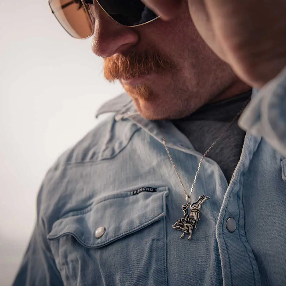 Montana Silversmiths Bull Rider Pendant Necklace