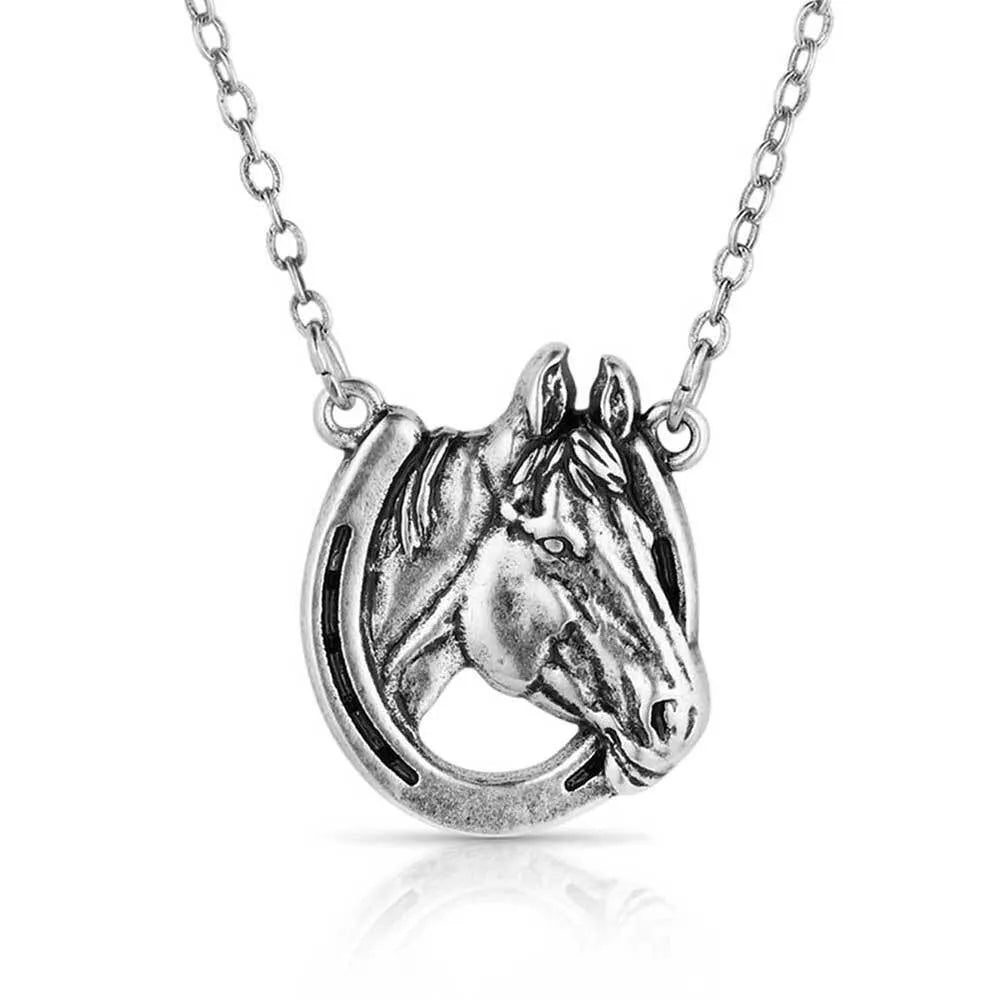 Montana Silversmiths Lucky Horse Head Pendant Necklace