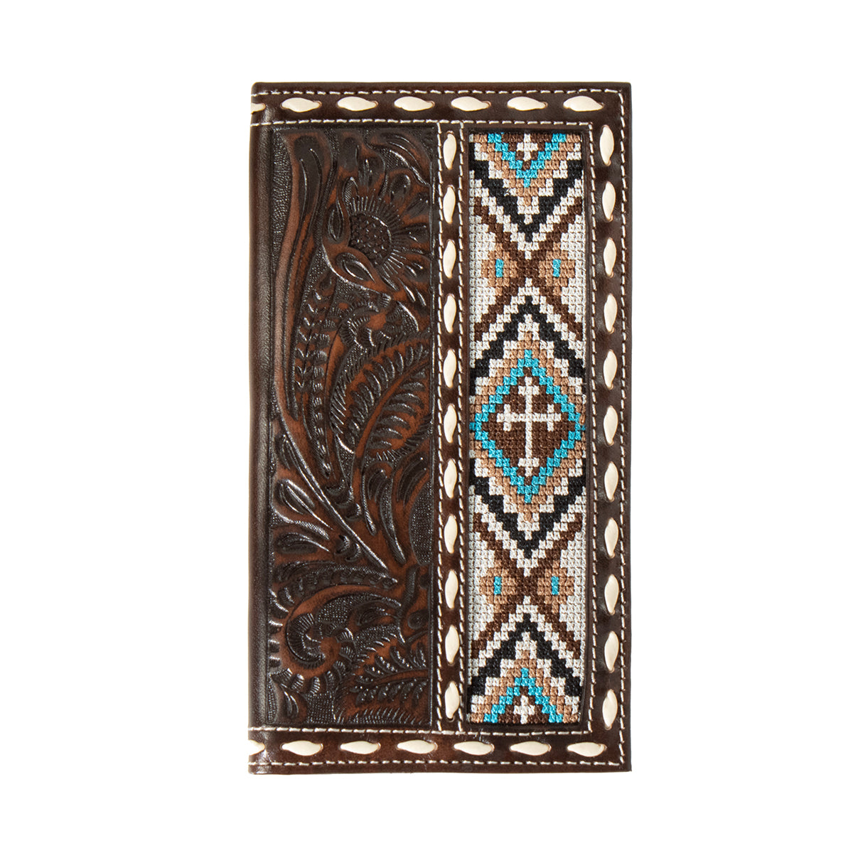 Floral Embossed & Cross Rodeo Wallet