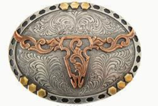 Nocona Oval LongHorn Buckle Multi Color
