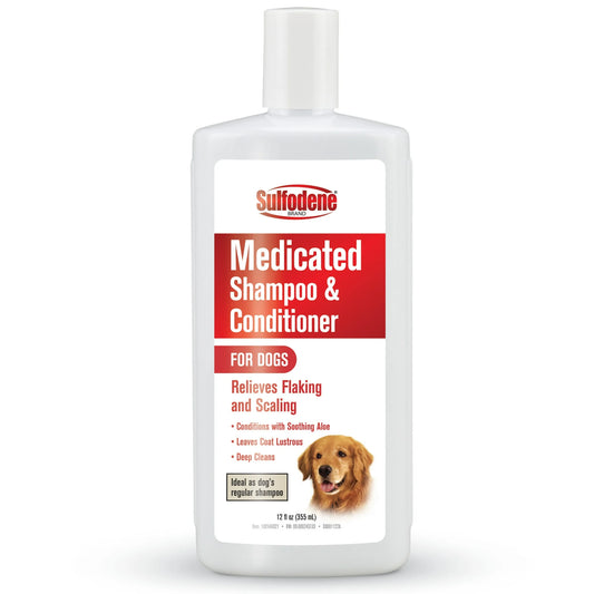 Sulfodene Medicated Shampoo & Conditioner For Dogs. 12 oz.