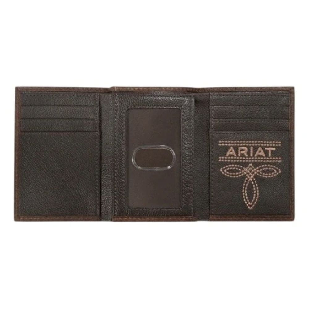 Ariat - Tri-Fold Wallet (Bug Stitch Brown)
