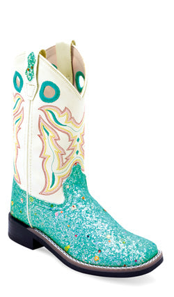 Youth girl's Old West Glitter Square Toe Boots