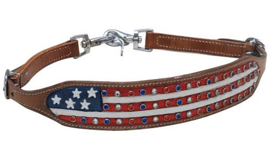 American Flag Wither Strap w/ Crystal rhinestones