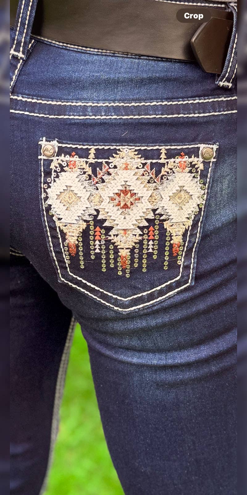 Girls' Western Bootcut Jeans Aztec Pocket