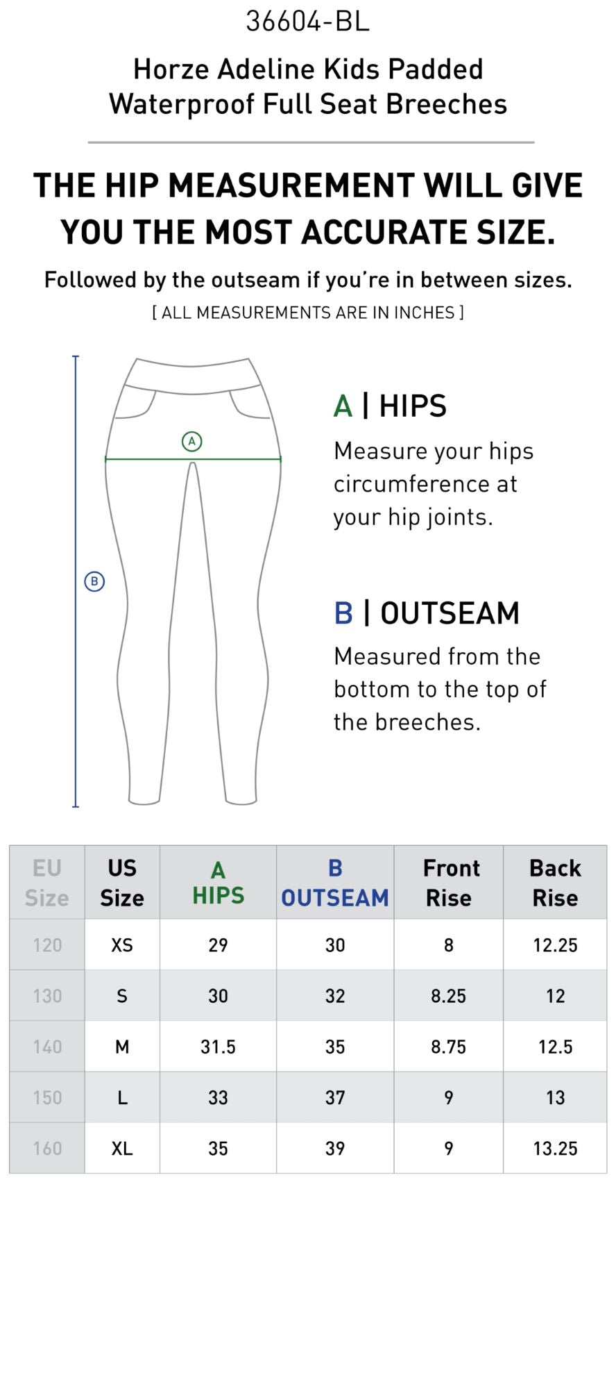 Horze Adeline Kids Padded Waterproof Winter Insulated Breeches