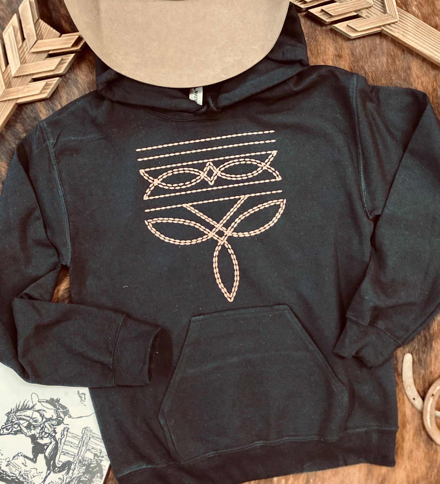 Double Bootstitch Hooded Sweatshirt 