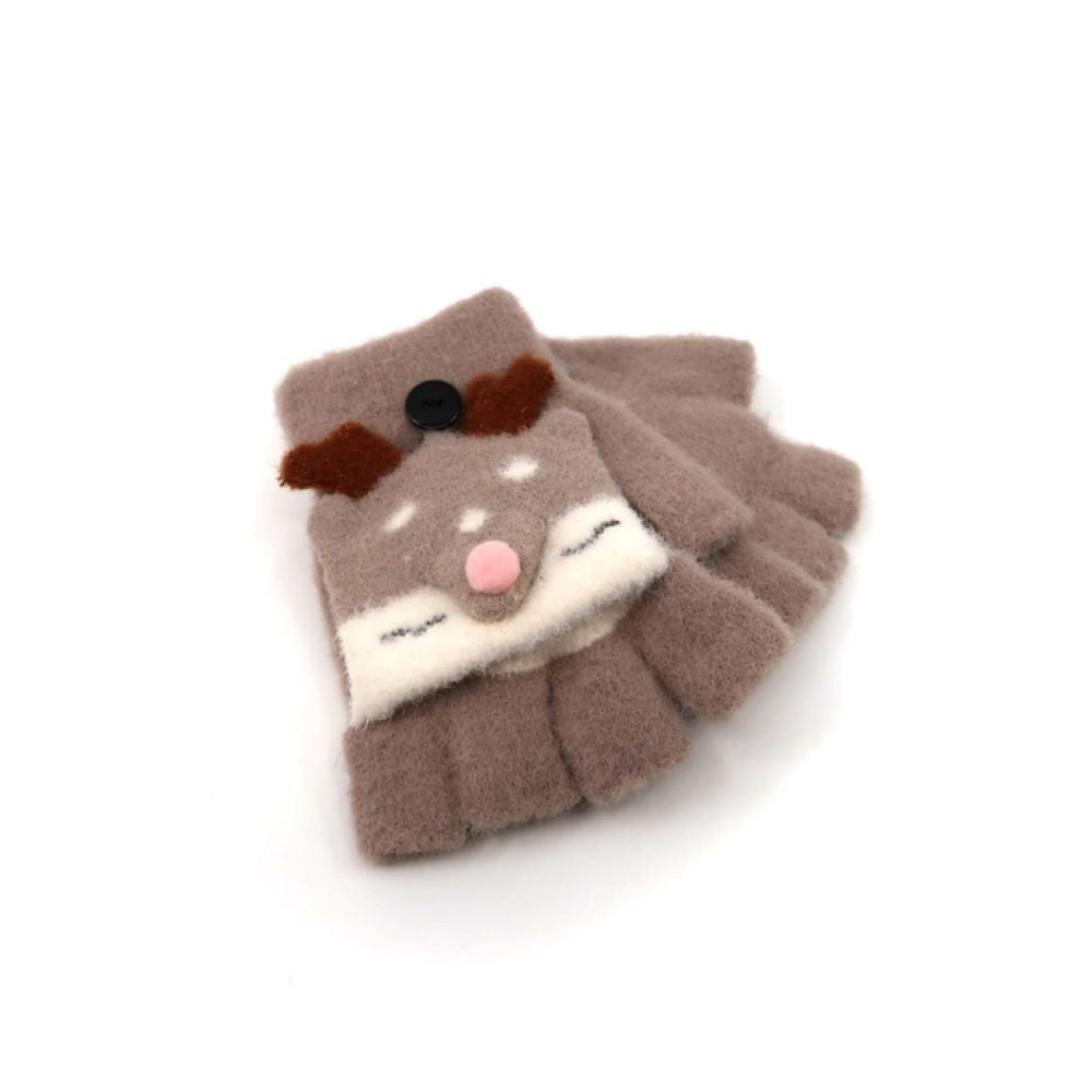 Kids Deer Knitted Gloves Mittens