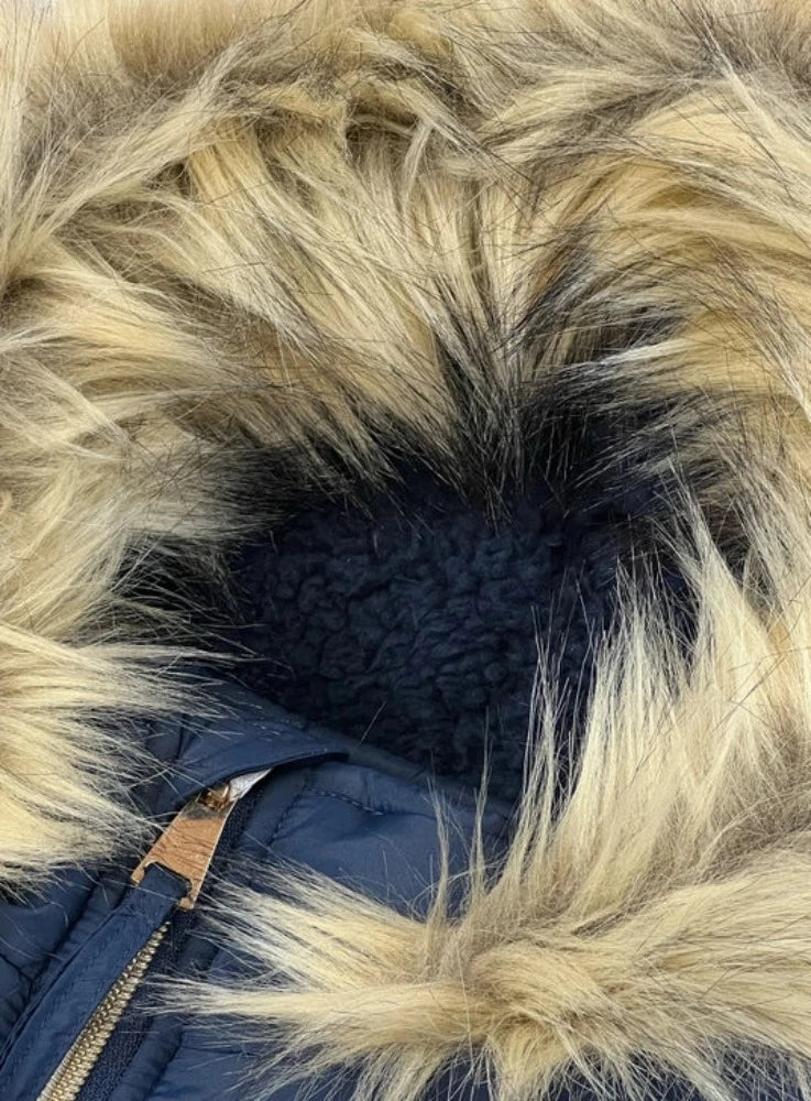 Girl's Hooded Coat w/ Fur Trim