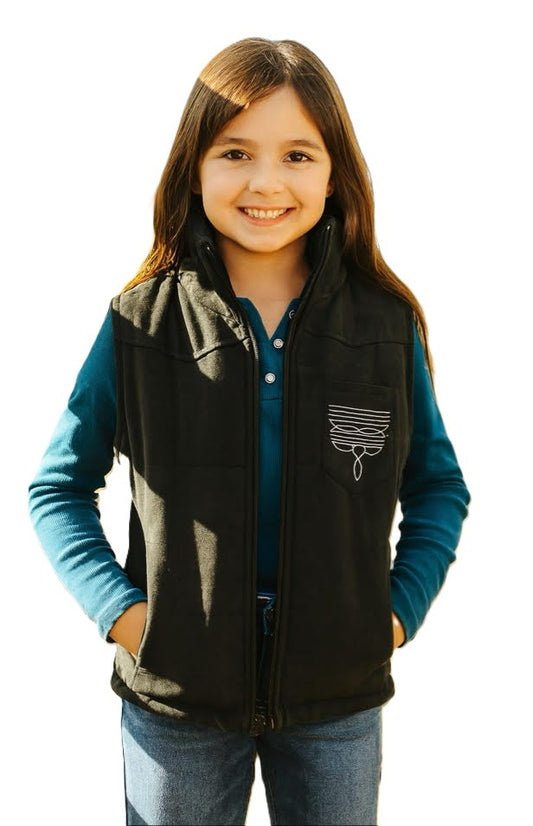 Lucky and Blessed Girls Puffer Booth Stitch Vest