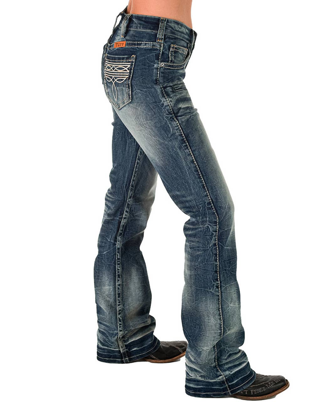 Cowgirl Tuff Western Spirit Boot Stitch Womens Jeans