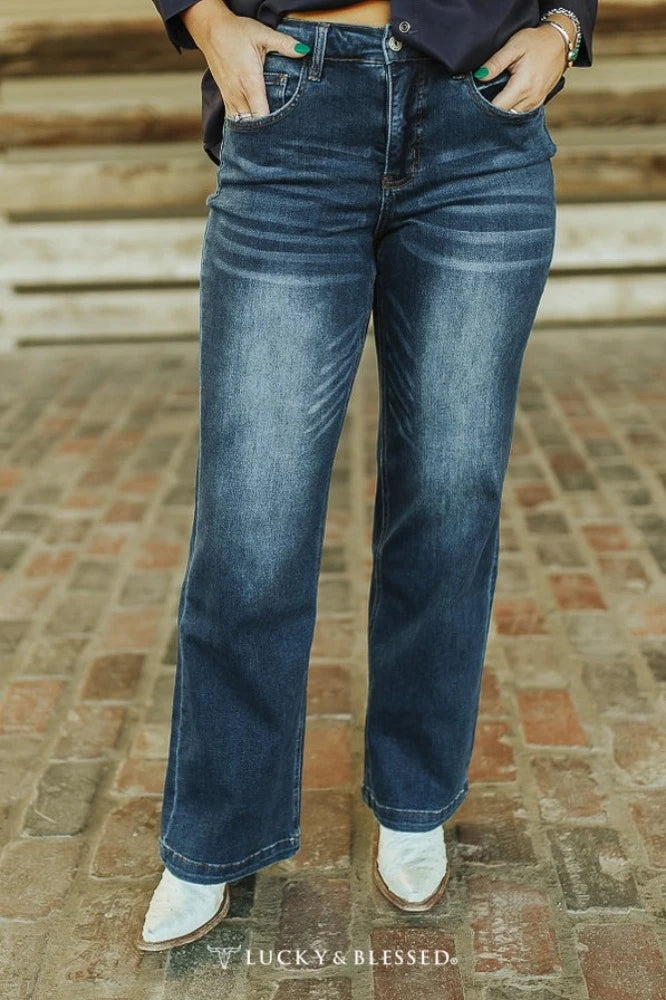 Women's Plus Size Lucky & Blessed Denim Trouser Jeans