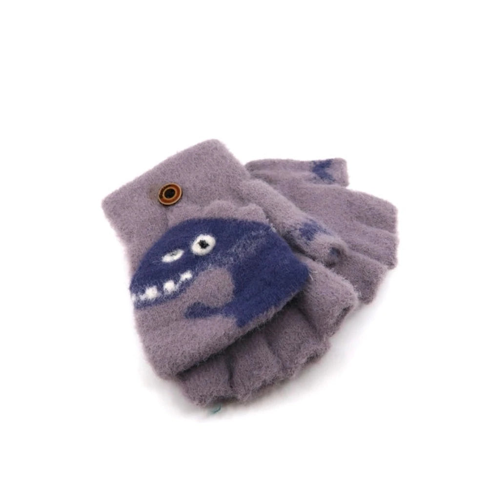 Kids' Dino Knitted Gloves Mittens
