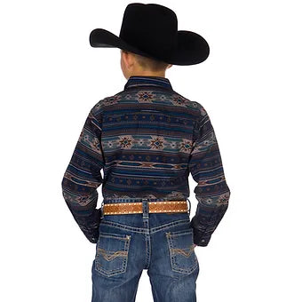 Roper Boys Aztec Performance Long Sleeve Cloudy Sunset Print