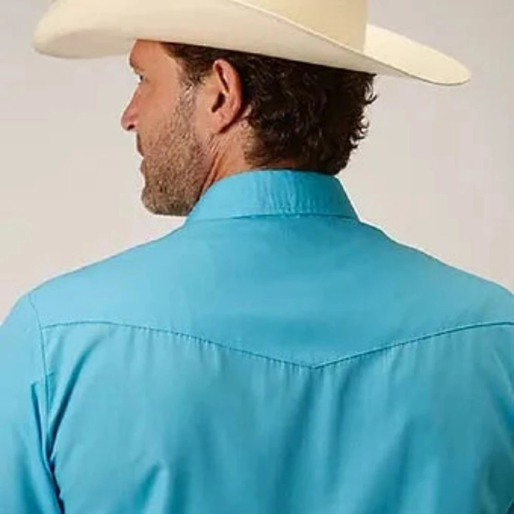 Roper Men's Turquoise Blue Broadcloth Snap Up Western Shirt