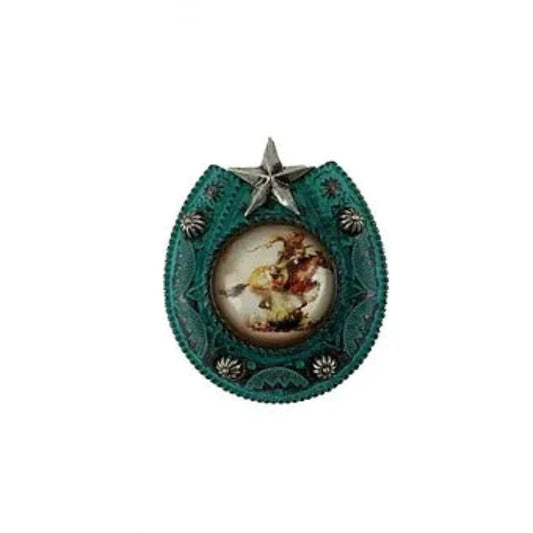 Teal Horseshoe Phone Grip w/ Teal Concho Pop Up Stand