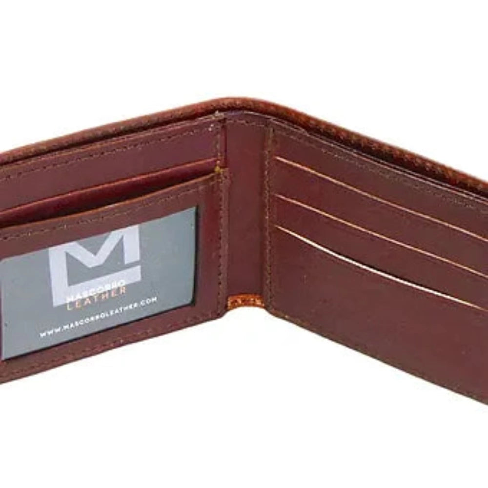 'Route 66' Brown Leather Bifold Wallet