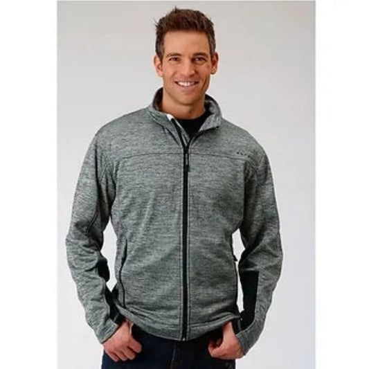 Roper Men's Speckled Gray Fleece Front Zip Jacket