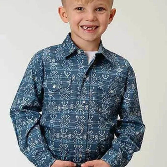 Boy's Roper Retro Aztec Western Shirt