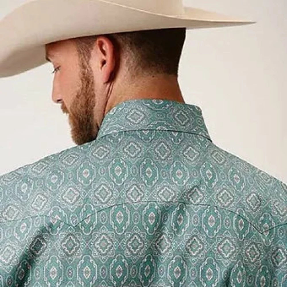 Roper Men's Long-Sleeve Jade Paisley Pearl Snap Up Western Shirt