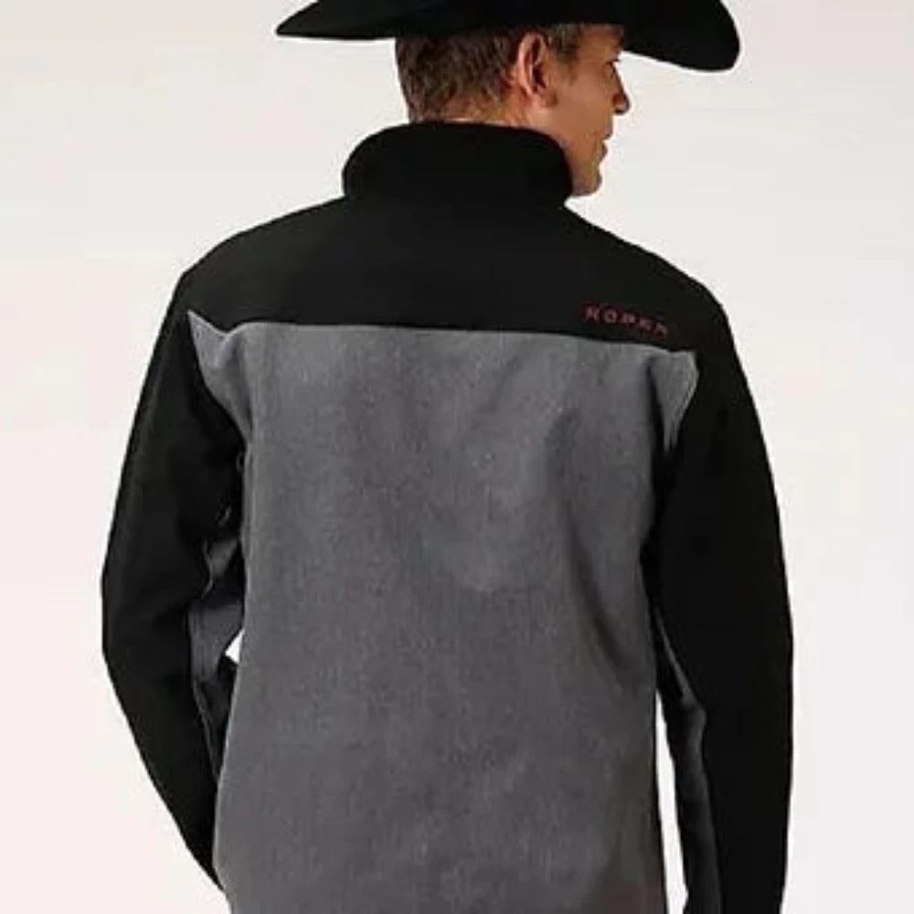 Roper Men's Black & gray Hi Tech Fleece Soft Shell Jacket
