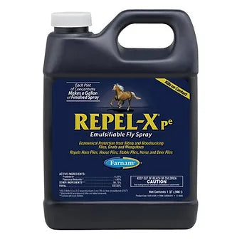 Repel-X pe Horse Fly Spray Quart 32 oz Makes 2 gallons Farnam