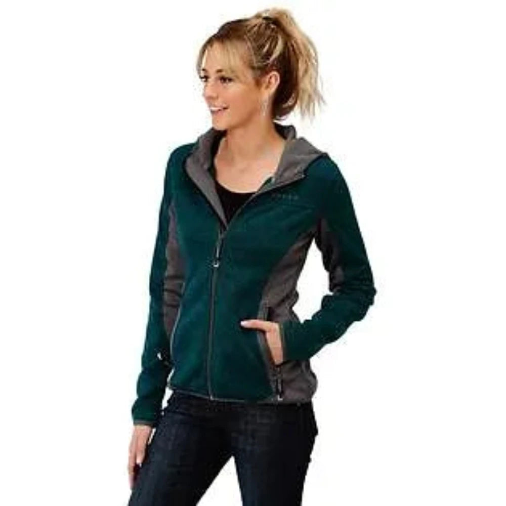 Women's Roper Teal Gray Hooded Zipper Jacket