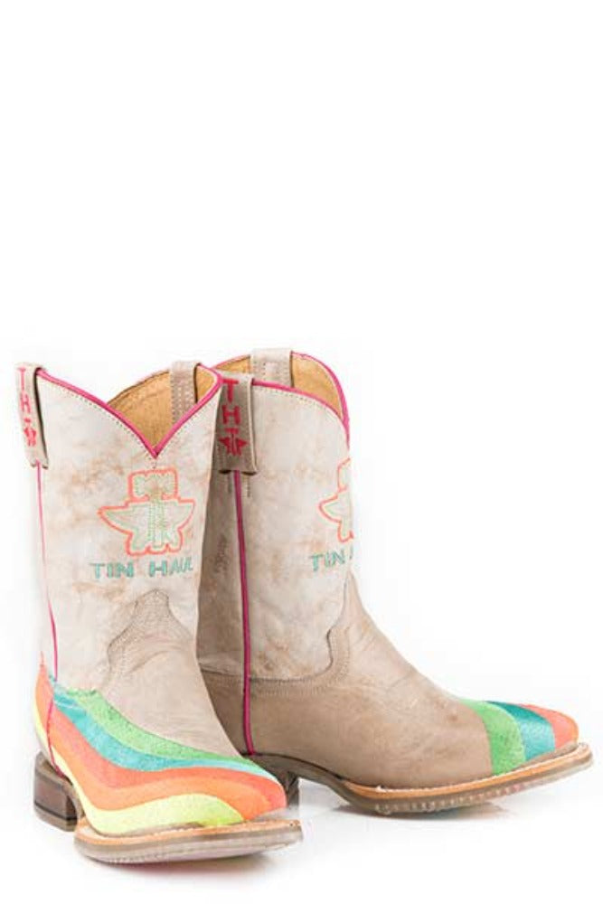 Tin Haul Girls Neon Rainbow Magical Sole Cowboy Boots